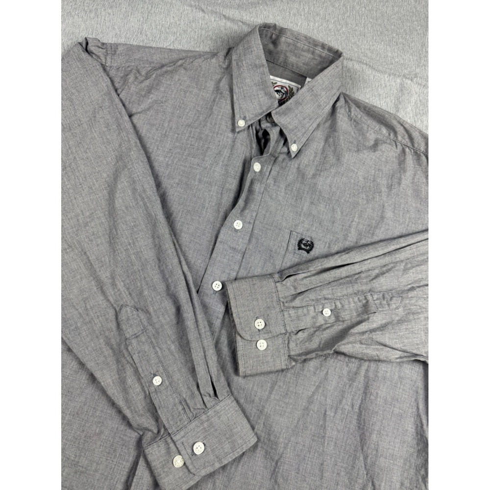 Cinch Mens Medium Grey Miller Style Button Down Shirt Long Sleeve Cotton